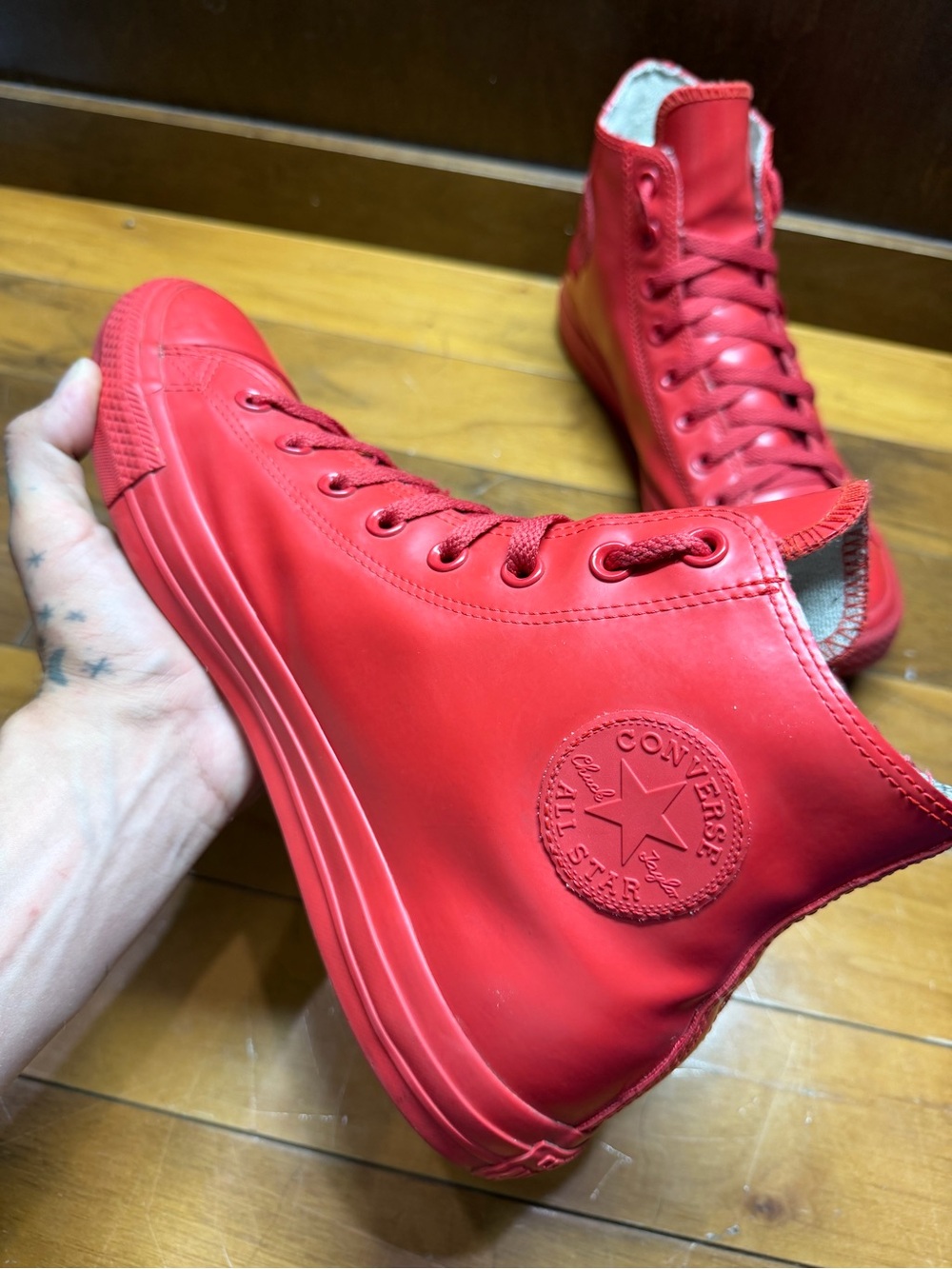RARE Converse Red High Top Sneakers - All Star Leather